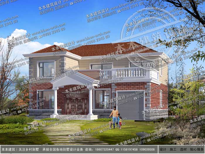 20萬農村別墅設計_鄉(xiāng)村自建房屋帶露臺圖紙